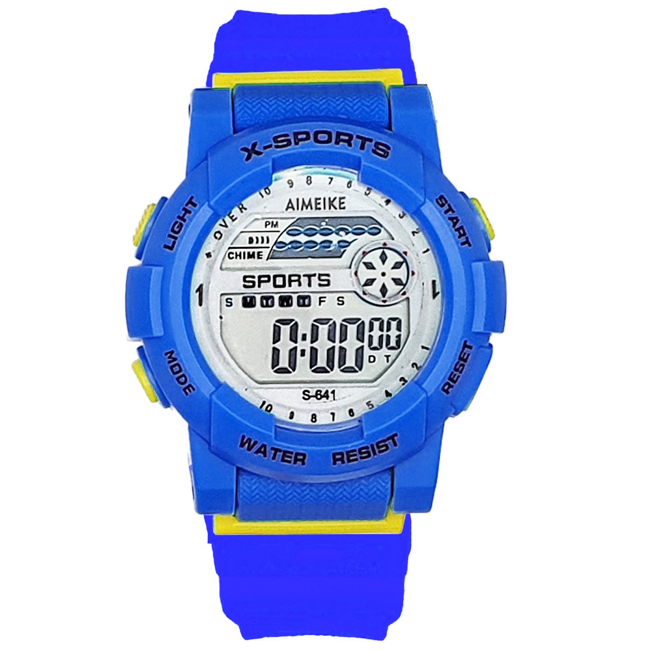 Reloj Digital Resistente Al Agua 30 M Unisex Azul Luces+ Estuche